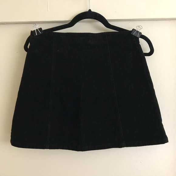 A-line Corduroy Skirt with Snap Buttons - Picture 2 of 5